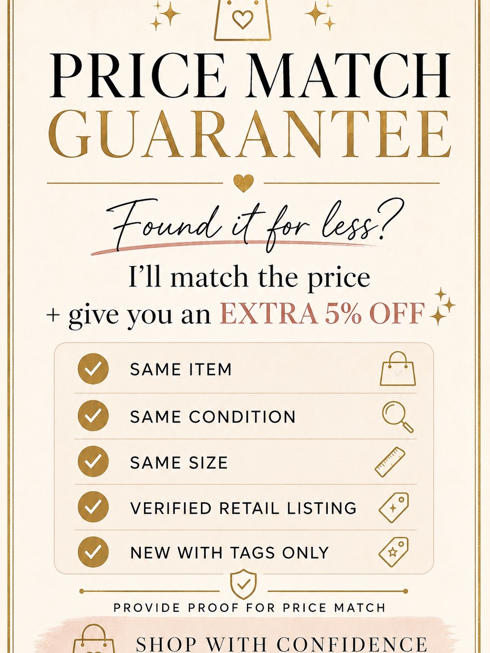 Price Match and Extra 5% Off Guarantee❣️